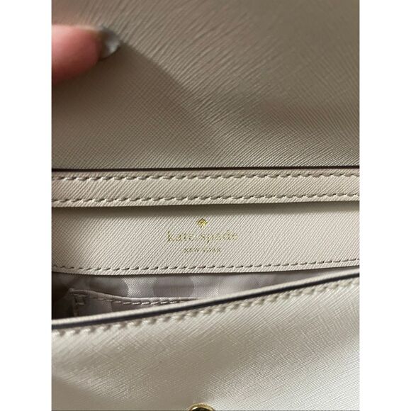 Kate Spade Staci Colorblock Small Flap Crossbody  Taupe/White - Picture 2 of 6